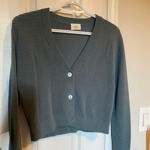 Wilfred, short button up sweater. Size small
